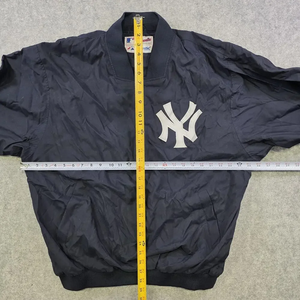 VTG New York Yankees Jacket Mens XL MLB‎ Baseball Pullover Windbreaker Majestic